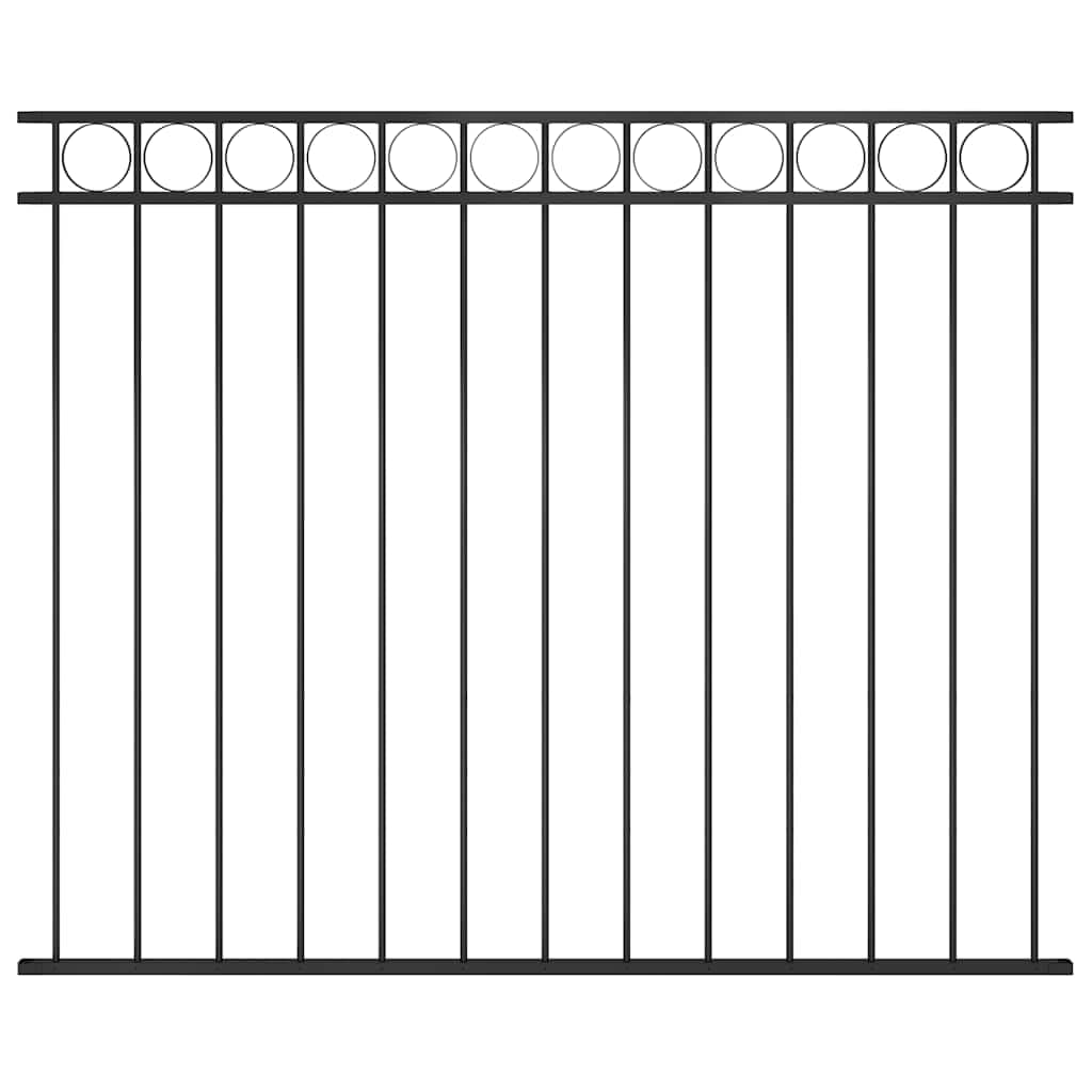 Elemento de valla Assen, 170 x 150 cm, valla de jardín de acero pulverizado, protección visual estable con arco redondo para jardín, terraza y patio, color negro
