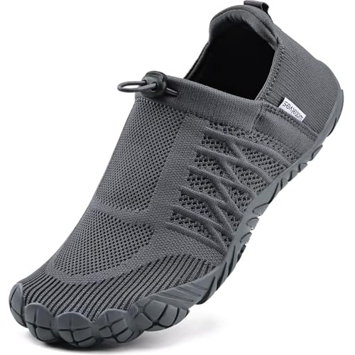 Image of WateLves Barefoot Water Shoes Women Men Minimalist Walking Hiking Shoes Comfortable Sneakers for Trekking | Trail Running | Climbing(937/Dark Gray,43)