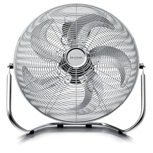 Brandson - Windmaschine Retro Stil 120 Watt - Ventilator in Chrom - Standventilator 45 cm - Bodenventilator - hoher Luftdurchsatz - stufenlos neigbarer Ventilatorkopf - Silber