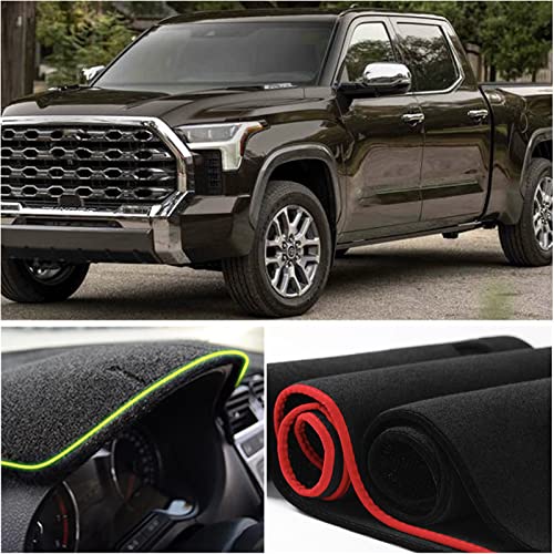 Keegtbox Dash Mat Cover Custom Interior Center Console Compatible With Toyota Tundra Truck 2022 2023 Dashboard Mat Covers Accessories (Red Trim) #TOP3