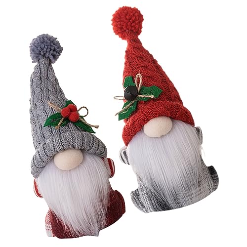 CIYODO 2 Piezas Decoración Navideña Rudolph Muñeco Sin Rostro Hebilla De Cortina (Rojo + Gris 1 Cada) 2 Piezas Adornos Navideños Colgando Accesorios Interior Amarrado Paño