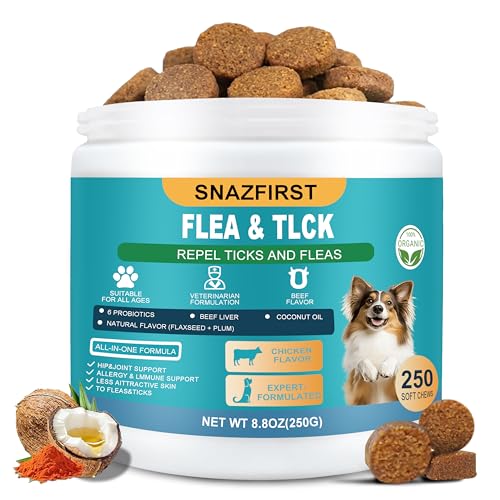 Dog Flea Chewable, Oral Flea Prevention for Dogs Chewable-Hip and Joint Support-Allergy and Immune Support for All Breeds and Sizes(Chicken Flavor, 150 Chews)