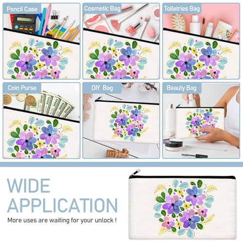 Image of Legigo 50 Pack White Canvas Makeup Bags DIY Craft Bag- Blank DIY Craft Bag Canvas Pencil Case Canvas Zipper Pouch Bags Cosmetic Bag Multipurpose Canvas Pouch with Zipper for vinyl (8.3 x 5 inches)