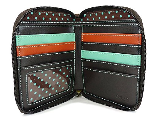 Chala Pal Zip Around Wallet/Wristlet, Credit Card Slots, Coin Zip Pocket and Strap (Raccoon)2
