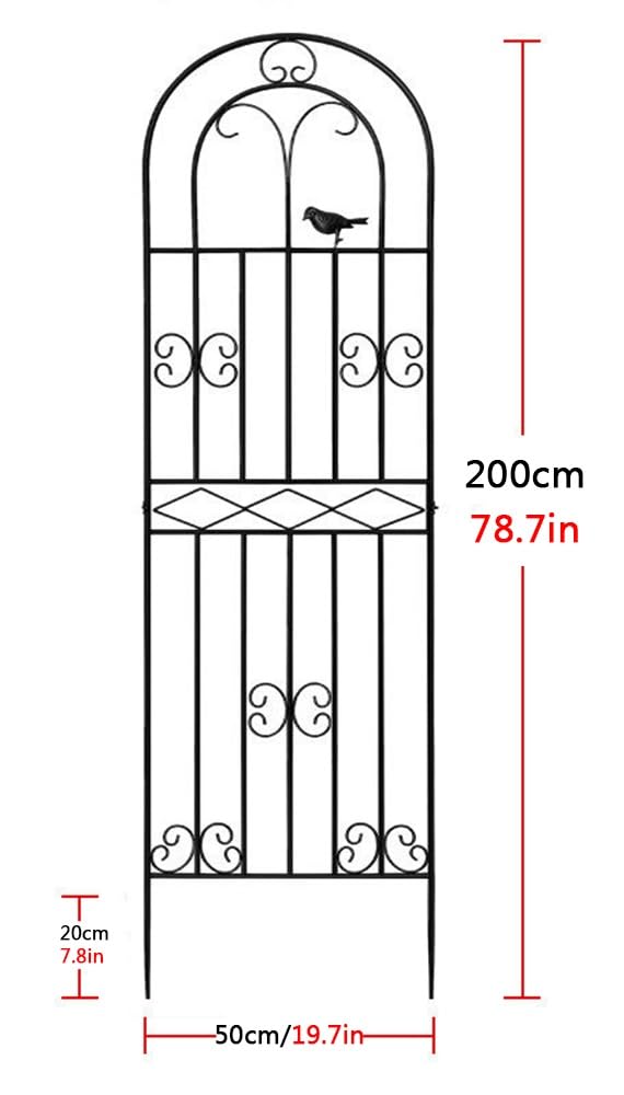 Améliorez votre espace extérieur avec un treillis de jardin vert de 200 cm de haut, parfait pour les plantes grimpantes, la décoration de patio, de pelouse et de cour, support de plantes d'extérieur