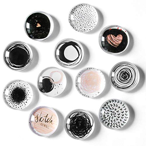 12 imanes para nevera, diseño de línea circular de cristal Cosylove, imanes de nevera, decoración para armarios de oficina, pizarras blancas, fotos Cover
