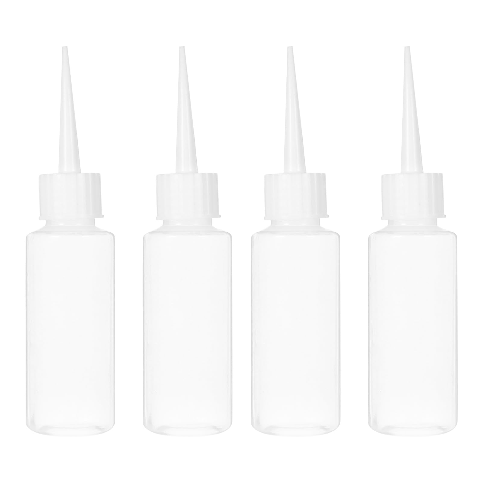 Botellas Dispensadoras de Pegamento de 50ml de Polietileno Blanco, Paquete de 4 Unidades, para Dosificación Precisa en Proyectos DIY y Fábricas