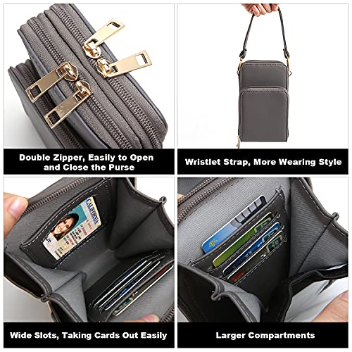 Image of Crossbody Cellphone Purse Women Touch Screen Bag RFID Blocking Wallet Handbag Shoulder Strap