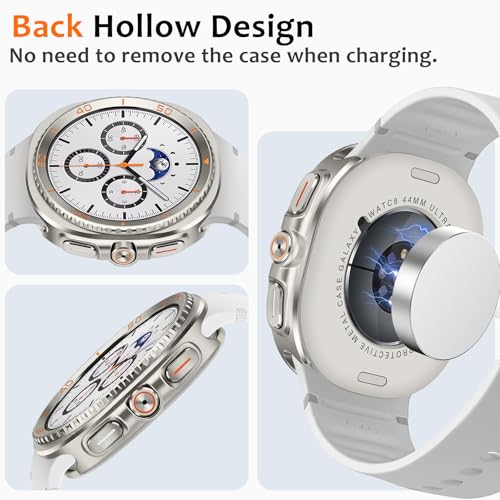 Coque Galaxy Watch 8 44mm en métal titane robuste de luxe