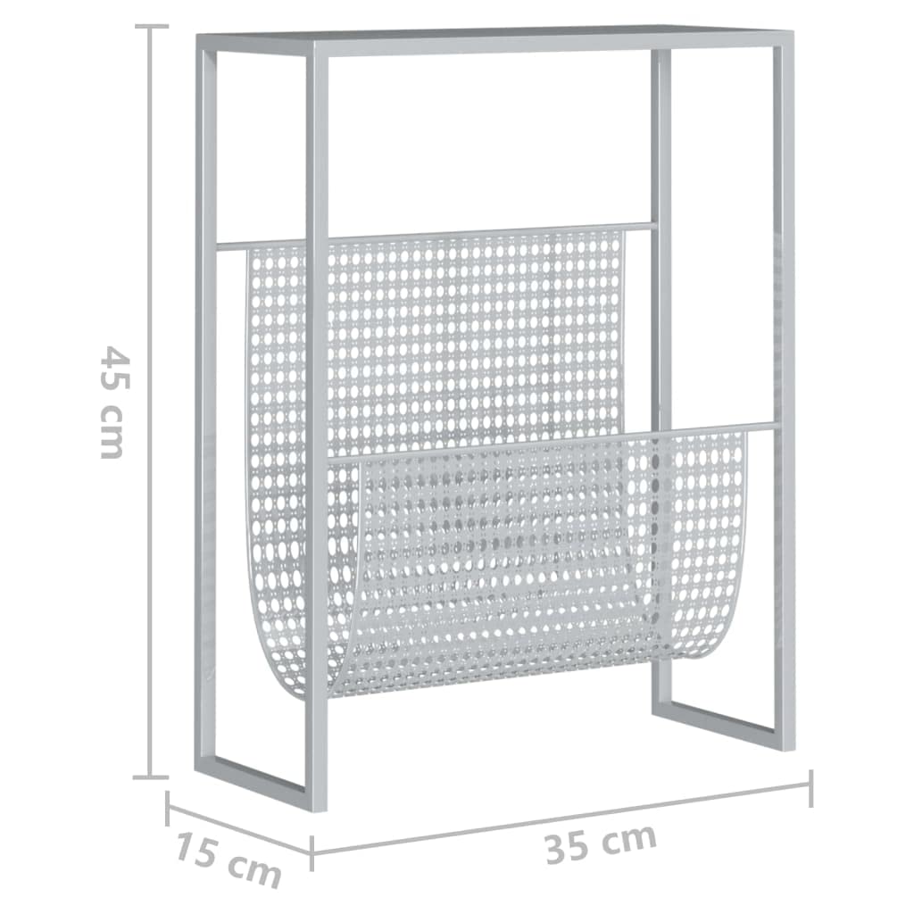 Fengshui Portariviste argento 35 x 15 x 45 cm in acciaio | Stabile, durevole, per libri e decorazioni, adatto per ufficio, soggiorno, camera da letto