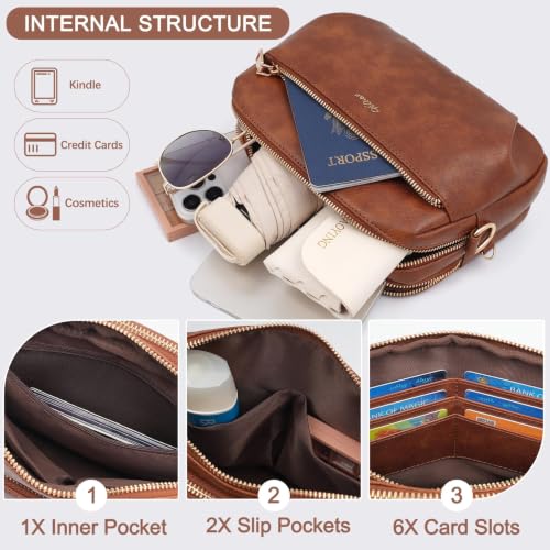 Image of Crossbody Bag for Women Vegan Leather Handbag Purse Anti Theft RFID