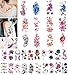 32 Sheets Flower Temporary Tattoos for Women, Roses Cherry Blossoms Fake Tattoos, Realistic Temporary Tattoo Kids, Gifts for Girls and Women
