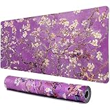 Vimorco Waterproof Desk Pad, XXL Large Mouse Extended Gaming Mousepad with Anti-Slip Rubber Base,Computer Laptop Keyboard Mouse Mat for Women Girls Work,Game,Office,31.5 x 15.7 inch,Purple Flowers
