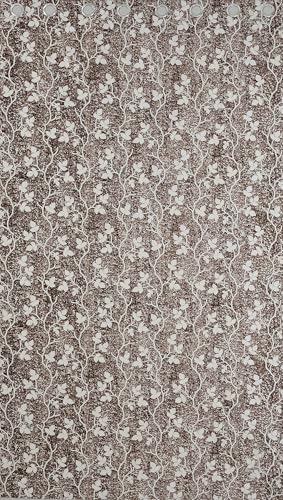 Image of Homefab India 2 Piece Polyester Printed Curtains Room Darkening Panel - Door 7 feet, Petals Brown Curtain