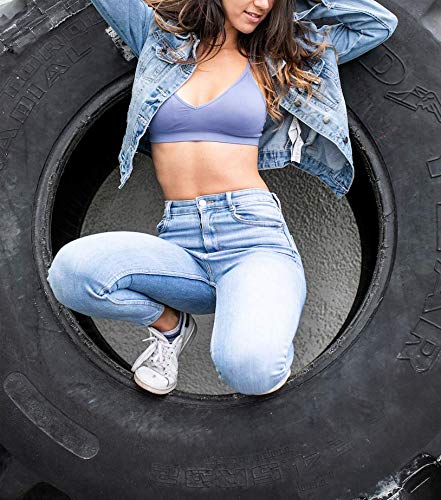 Image of Blue 55 Women's Bralette Wireless Padded Bra Top Sexy Everyday Basic Deep V-Neck