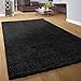Produktbild Paco Home Shaggy Hochflor Langflor Teppich Sky Einfarbig in Schwarz, Grösse:200 cm Quadrat