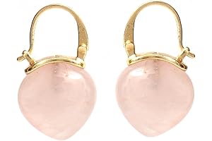 Gempires Rose Quartz Hoop Earrings: Dazzling Pink Crystal Bridal Earrings