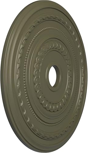 Miniatura 44 de Ekena Millwork CM25COUWF Cole Medallón de techo, 65.8525cmOD x 9.575cmID x 1 3/8"P, pintado a mano blanco ultra puro