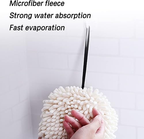 Miniatura 3 de Juego de toallas de mano para baño, toalla de mano colgante de felpilla de microfibra, absorbente, suave, pequeña toalla de baño con lazo para