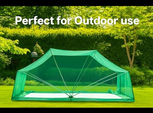 Image of Elegant Premium Cotton Mosquito Net for King Size Bed(6x7 Feet Green) | Foldable Machhardani with High-Density Mesh & Washable | 360* Protaction from Mosquito