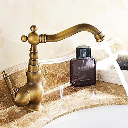 Rubinetto per lavello da Cucina per Bar Agriturismo Commerciale, Rubinetto per lavabo Caldo e Freddo alla Moda, Rubinetto da Cucina con Finitura in Ottone Bronzo Stile Europeo, Miscelatore da Cucina