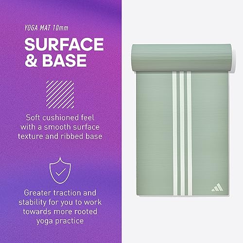 adidas ADYG-10210GN Yoga Mat-10mm-Linen Unisex-Adult, Linen Green – Image 3