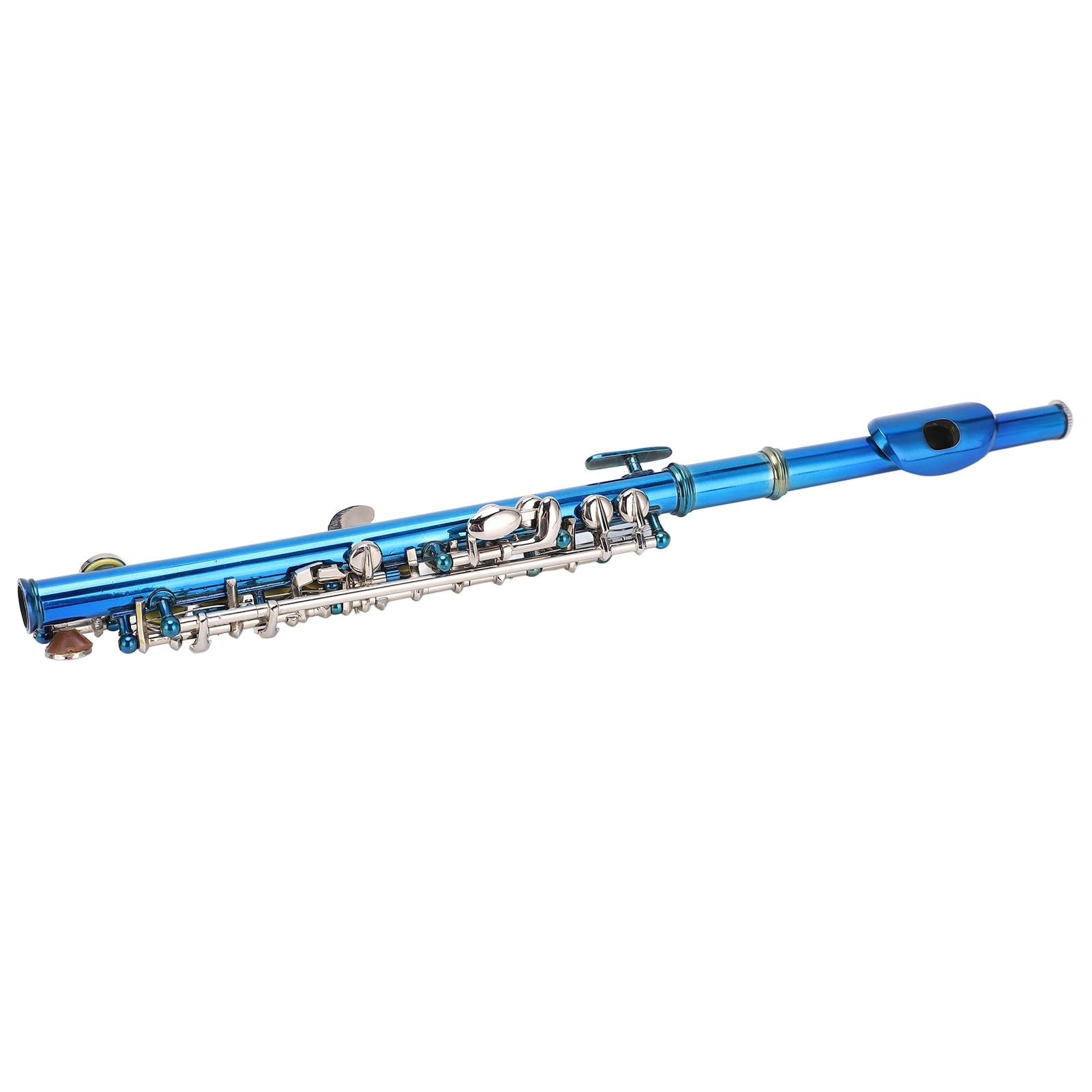 Focket Flauto Piccolo, Cupro Blue E Key Francese 6 Fori Flauto per Principianti Piccolo Professionale con Cacciavite Strumenti di Pulizia in Pelle PU per Principianti