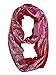 Magenta Summer Infinity Scarf With Metallic Stripes
