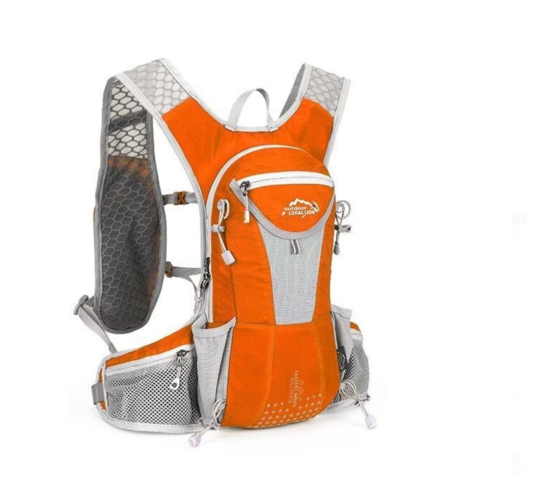 Happy-yoyo 5L mountain bike backpack waterproof bag Cycling Backpack Lightweight Outdoor Sports MTB Riding Backpack Hydration Compatible for Hiking Running Backpack (Orange)