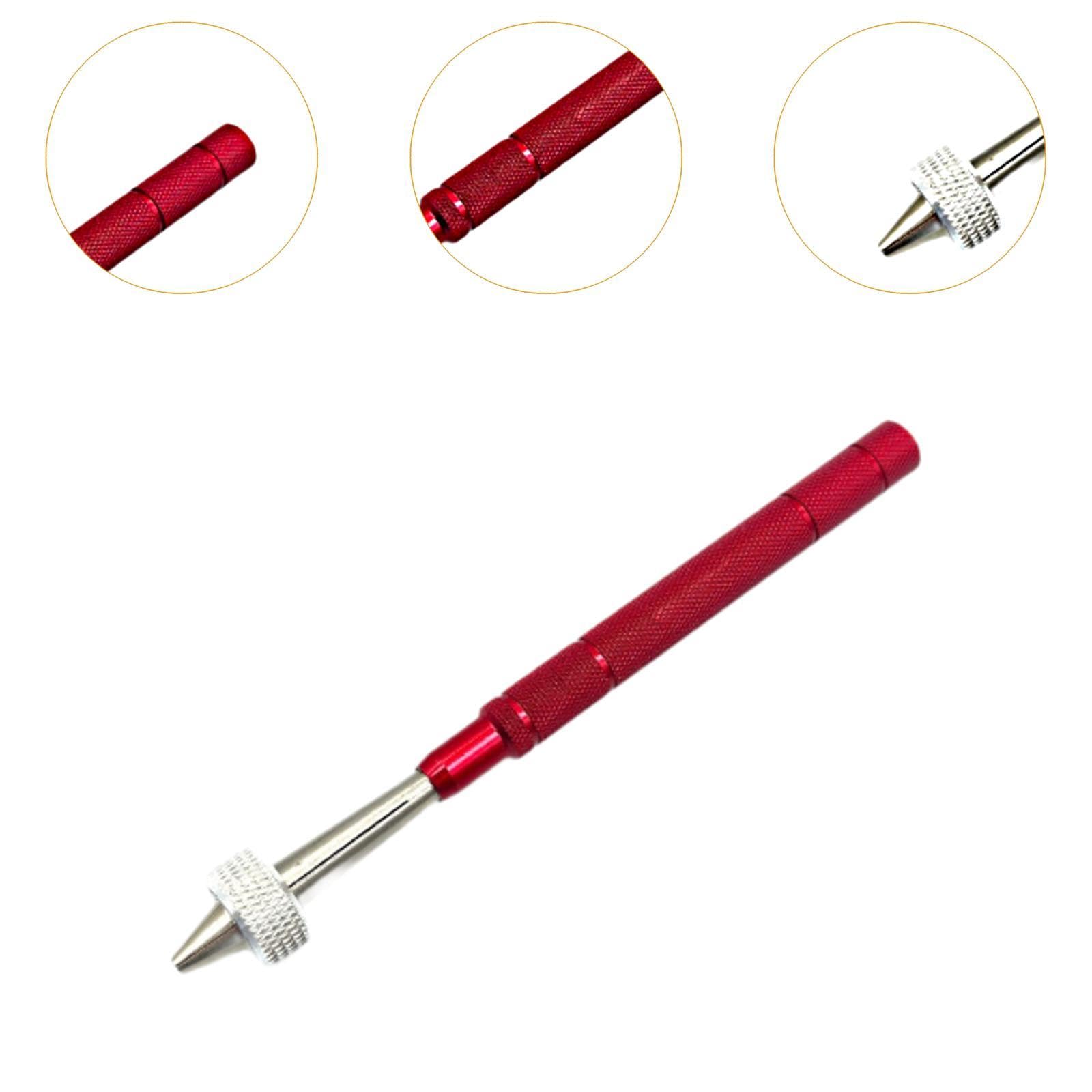 Colaxi Watch Repair Tool Hand Drill Alloy Steel Professional Nonslip Pin Vise Clamp for Home Jewelry Making Crafting Watch Repairing, Red Handle with Hole