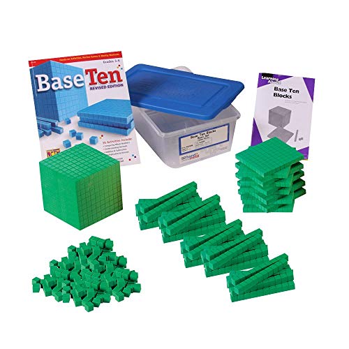 Image of ETA hand2mind Green ManipuLite Foam Base Ten Blocks, 161-Piece Starter Set