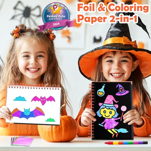 Image of FUNNYB&G Foil Art Craft Activity for Kids - Halloween Crafts Gift Party Favors for Kids Trick or Treat Goodie Bag Stuffer Fillers Gifts Toy for Girls Boys 4 5 6 7 8 9 Years Old(Halloween)