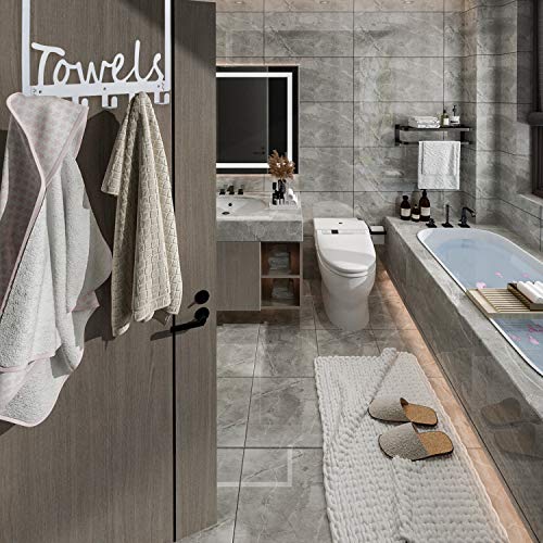 Towel Holder Bath Over The Door 5 Hooks Organizer Rack Heavy-Duty Organizer for Towel, Robe, Coat, Bag