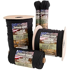 TOUGH-GRID 550lb Paracord / Parachute Cord – 100% Nylon Mil-Spec Type III Paracord Used by The US Military, Great for…