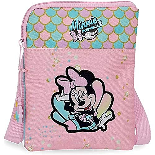 Disney Minnie Mermaid Bandolera Rosa 13X16,5X1,5 Cms Poliéster