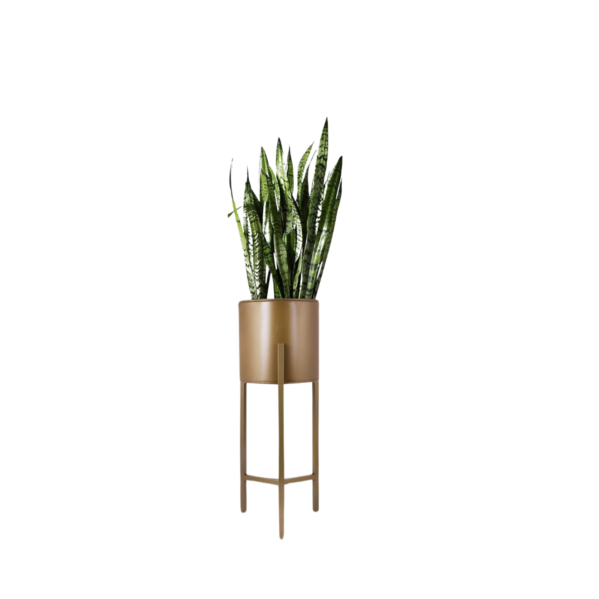 STAND MASTER Golden Color Metal Flower Pot with Modern Style Tri Leg Stand for Indoor and Outdoor Pot Holder in Large Size (Large Planter -1)