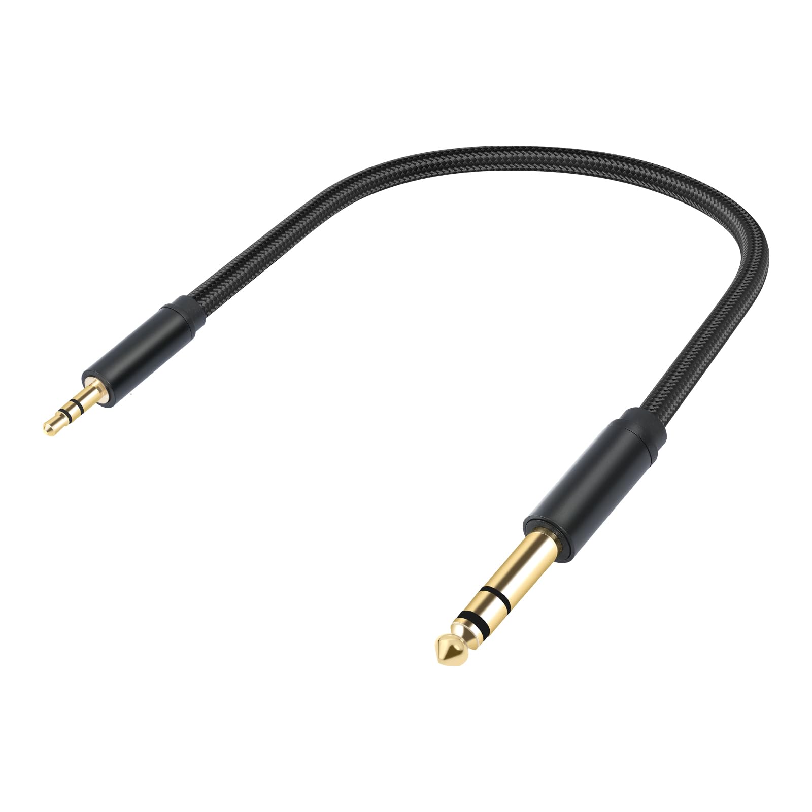 1/8 auf 1/4 Stereo-Kabel, 3,5 mm TRS auf 6,35 mm Audiokabel, Gitarren-auf-AUX-Stecker, Kabel mit Zinklegierungsgehäuse und Nylongeflecht für Gitarre, Laptop, Heimkino-Geräte, Lautsprecher und
