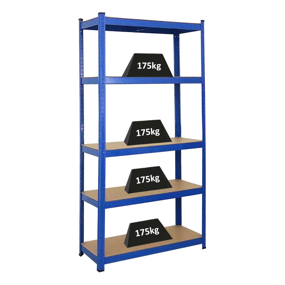 PROREGAL Scaffale per carichi pesanti Ragnar | AxLxP 180x90x40cm | Portata per ripiano 175kg | Blu