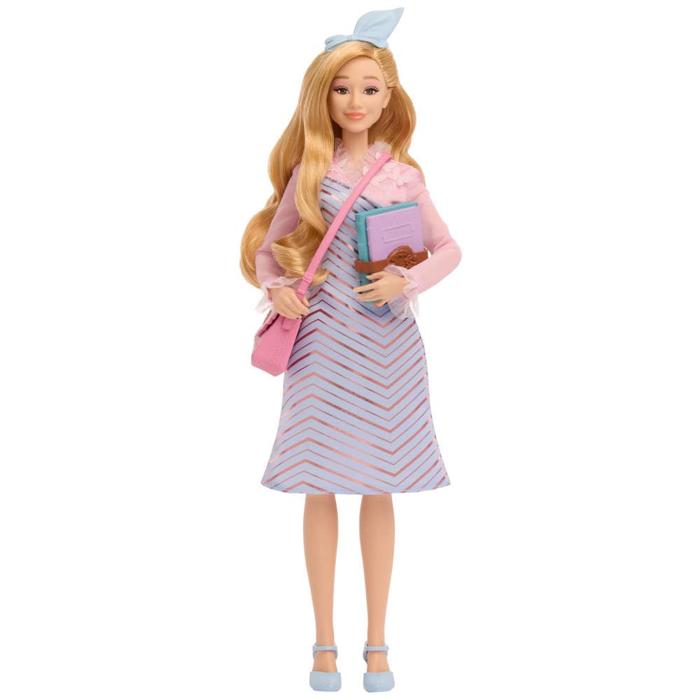 Mattel Poupée Universelle et Accessoires avec Cheveux blonds stylés, posabilité et Look Uniforme Scolaire Amovible