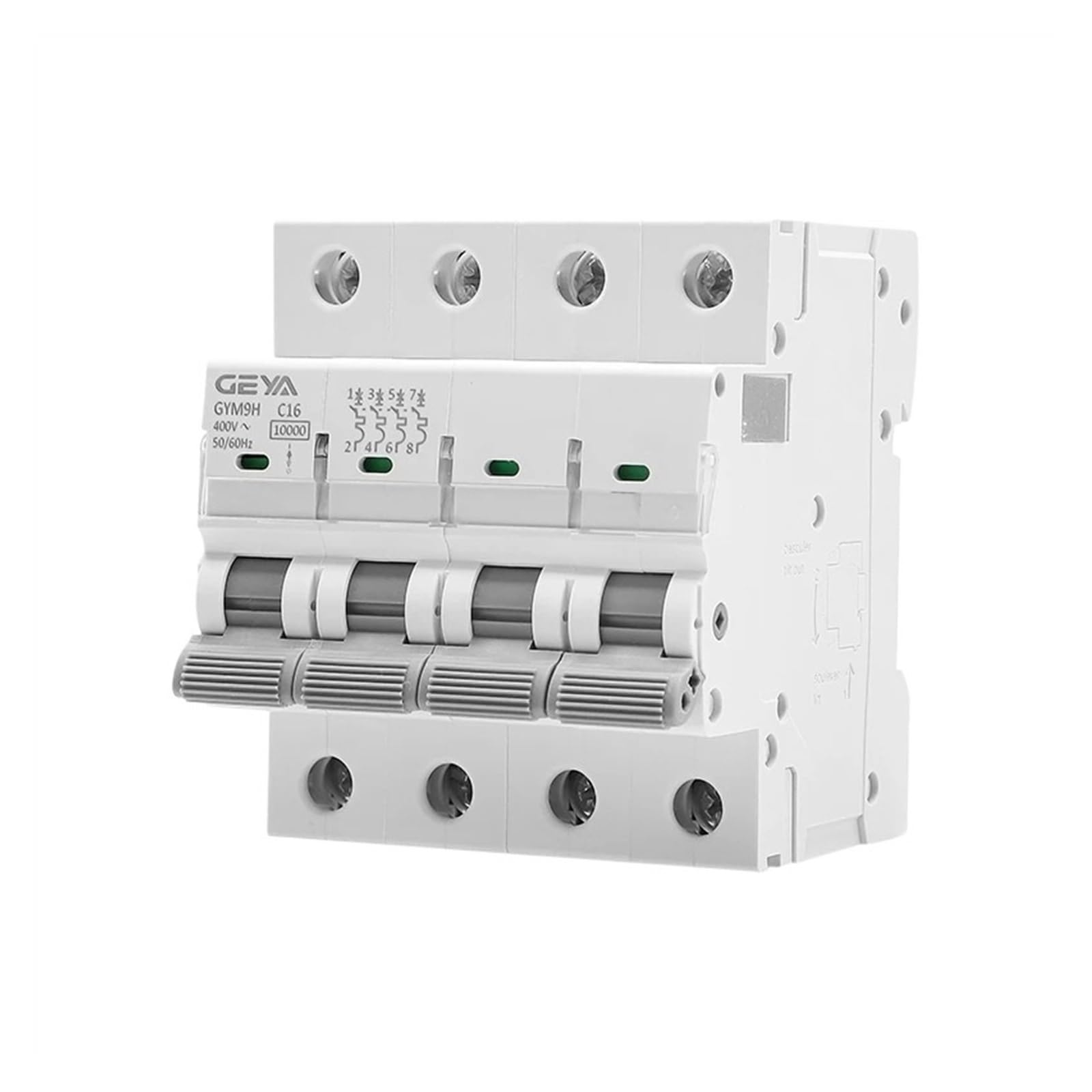 GVBAEPIEO GYM9H 4P 10KA High Breaking Capacity MCB Din Rail Mini Circuit Breaker 6A-63A AC Type(25v)