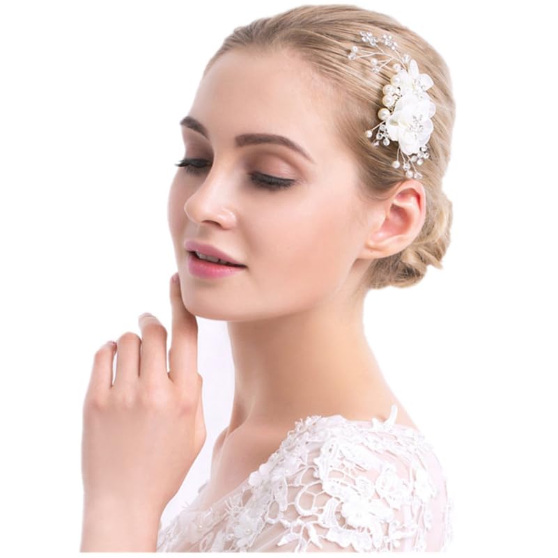 minkissy Bride Hair Comb Wedding Hair Slides Comb Silver Hair Combs Slides for Women Hair Accessories for Bride Girls - Image 2