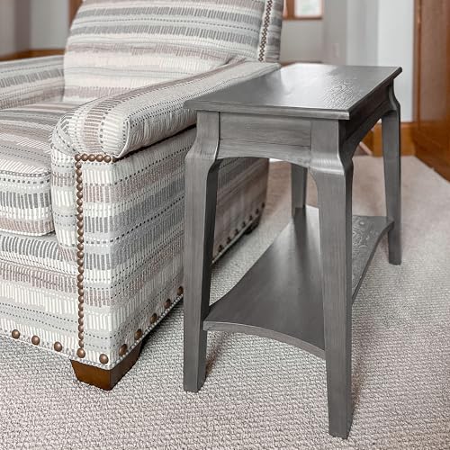 Image of Leick Home Stratus End Table, 24 inch, Smoke Gray