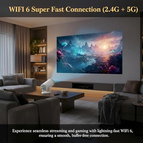 Portable 4K Mini Projector with Bluetooth, Built-in Apps, Auto Keystone, Full HD 1080P Support, 180° Rotation, Works with TV Sticks, Smartphones, HDMI, and USB - White by THE BIGLY BROTHERS - Image 9