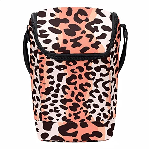 Lonchera grande portátil Leopard Print2 con asa bandolera para llevar recipientes 2