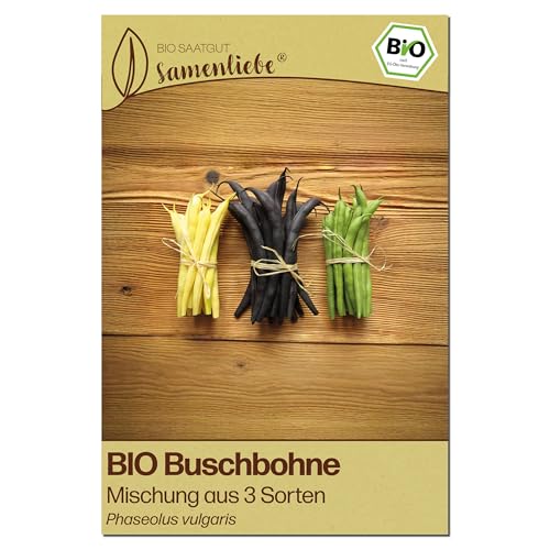 Samenliebe BIO Buschbohnen Samen | Bohnen Mischung aus 3 Sorten - bunter Mix - samenfestes BIO Saatgut