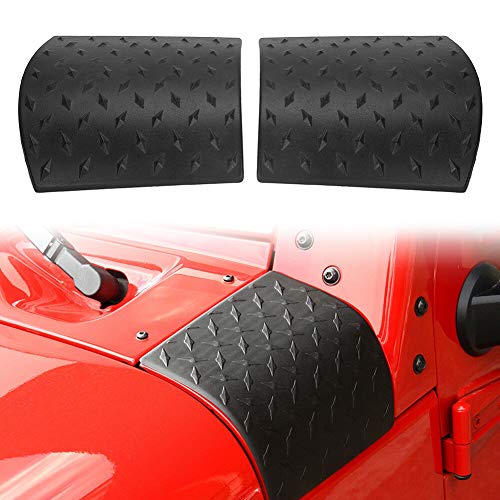 KIMISS Side Angle Cover Side Angle Cover,2Pcs Engine Hood Body Armor Cowl Side Cover Trim Fit for Jeep JK 2007‑2017