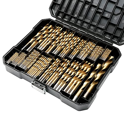 Gmtools TD-230PCS 230 Pcs Drill Bit Set, 135° Tip Titanium Coated High Speed Steel, Twist Drill Bit Kit For Iron, Aluminum Alloy cover