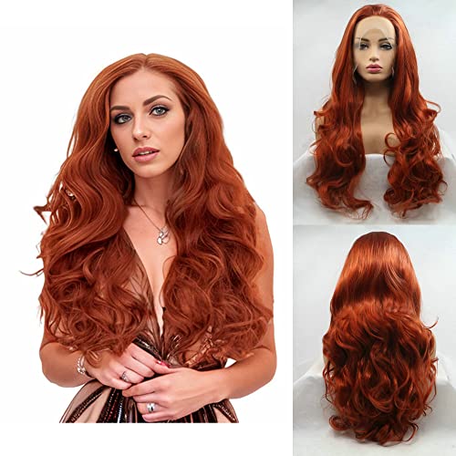 360 # Parrucca rossa in rame, resistente al