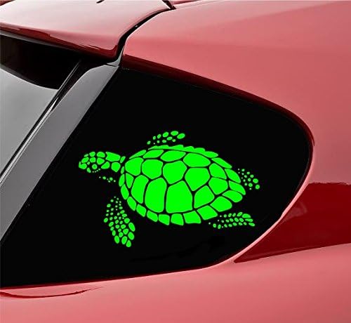 Slap-Art Adorable calcomanía de vinilo de tortuga marina (verde lima)