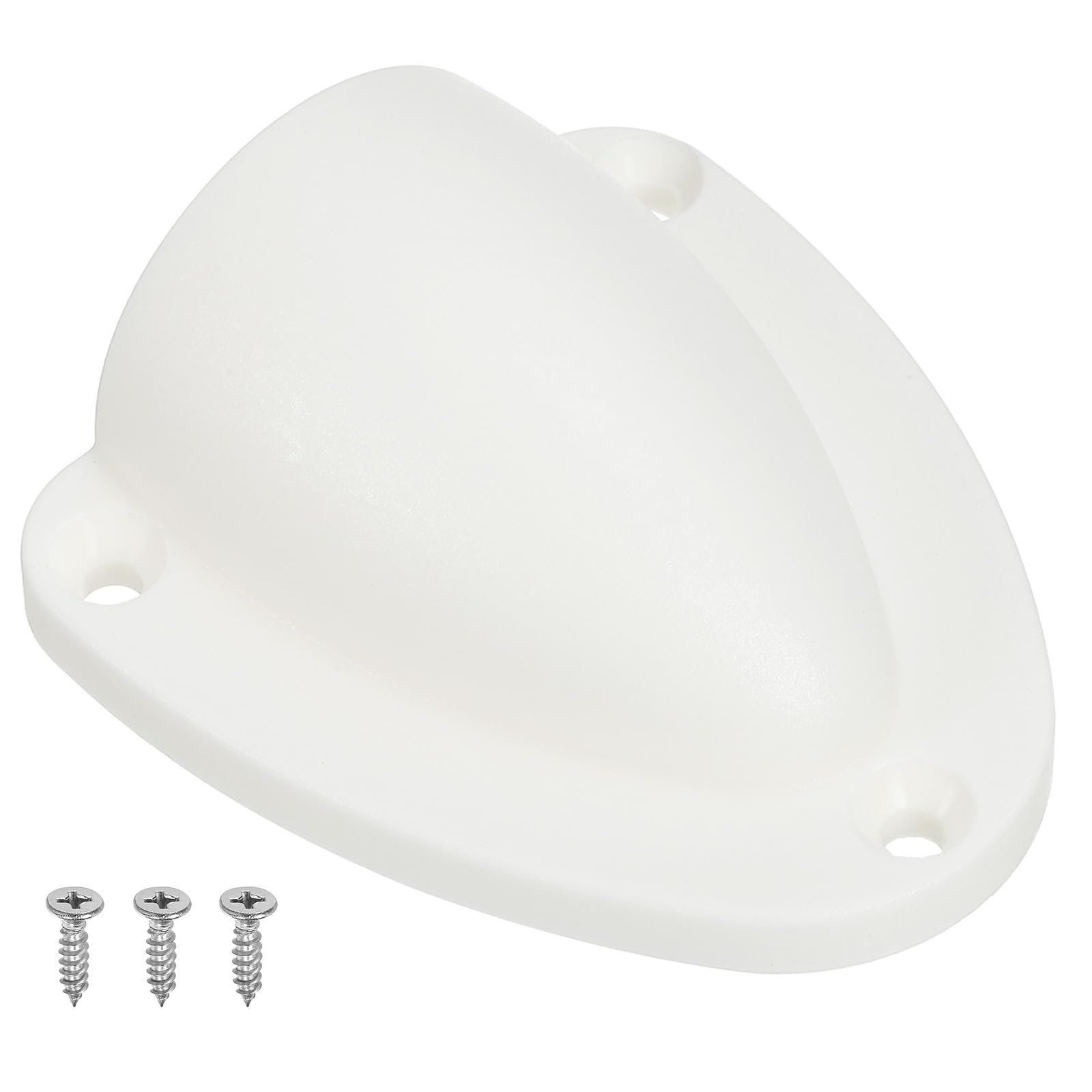 PATIKIL 2-15/32" Coperchio di Sfiato per Cavo in Nylon Marino, Tappo di Sfiato in Plastica a Conchiglia con Viti di Installazione per Yacht, Bianco